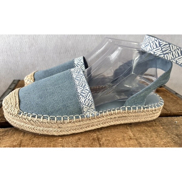 Dkny Shoes - DKNY Espadrilles Sandals Platform Slingback Women 9 Blue Excellent